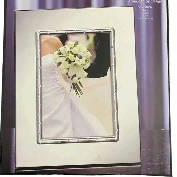 New Lenox Devotion 8x10 Picture Frame Silver Plated Crystal Hang Table Top NIB - Picture 14 of 15